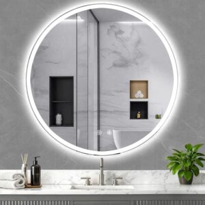 Round LED Vanity Mirror – 28″ / 80 cm | Defogging | 3 Light Colours